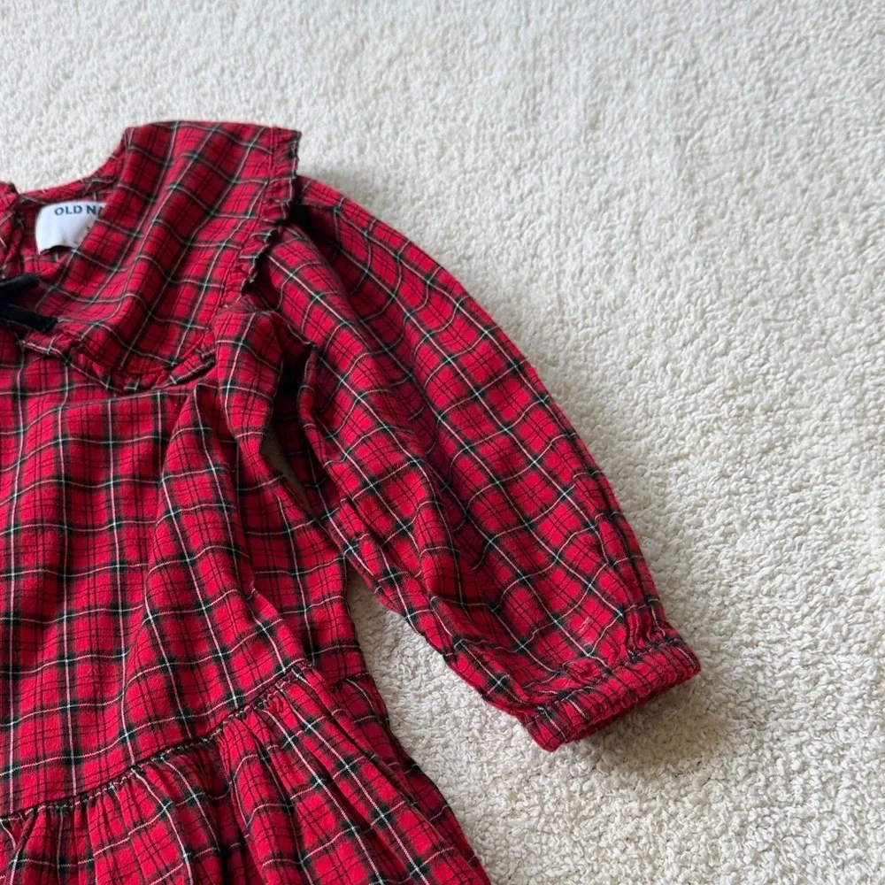 Old Navy Red Plaid Cotton Dress with Peter Pan Collar